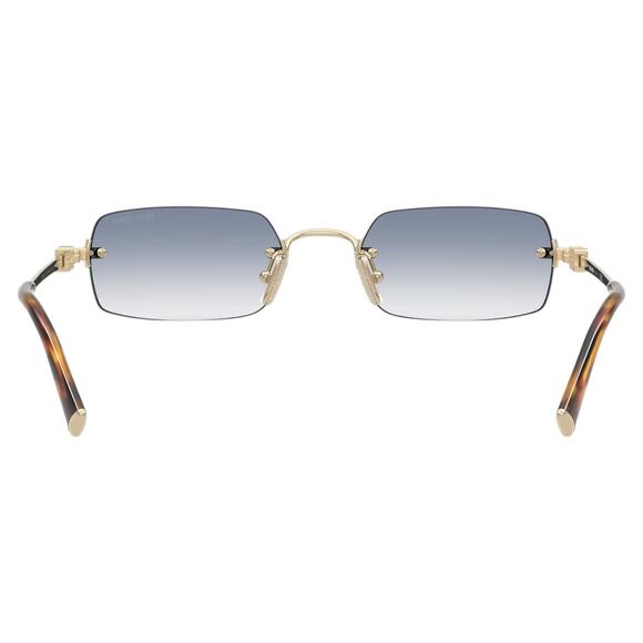 New MIU MIU Sunglasses Gold Blue Gradient Rectangle Square - Picture 4 of 6